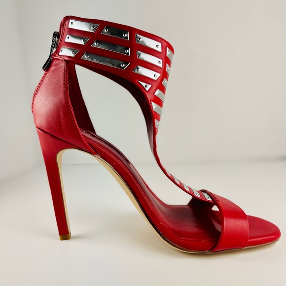 BCBG Red High Heeled Shoes size 6. - Picture 2 of 5
